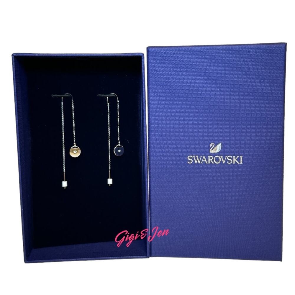 Swarovski Ginger Earrings Dangling Drop Disk #5548108